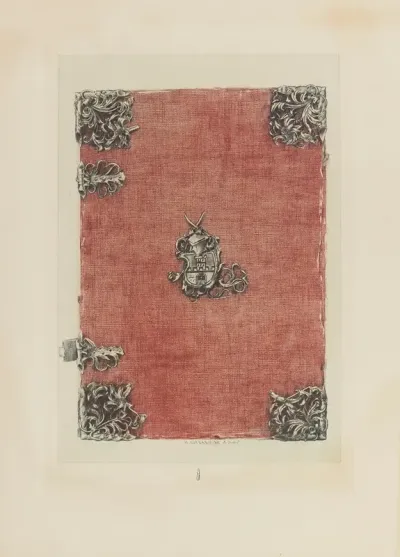 Reliure De Velours Rouge Decoree Dappliques Dargent Emaille Et De Coins En Argent Cisele Xvie Siecle