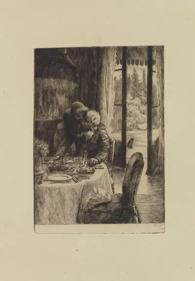 Renee Hugging Her Father As She Comes In To Breakfast
