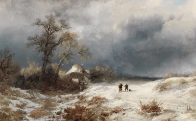 Returning Home In A Winter Landscape