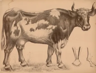 Rind Bos Taurus Kuh A Unterkiefer B Fussskelett