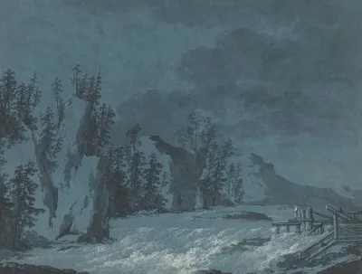 River Rapids By Wooded Cliffs