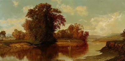 River Vista With Covered Bridge