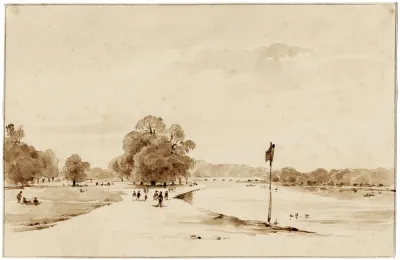 Riviergezicht In Parklandschap