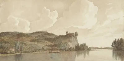 Rivierlandschap Met Chokier Aan De Maas