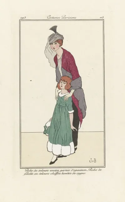 Robe De Velours Ancien Garnie Dopossum