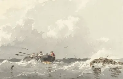 Roeiboot Op Zee