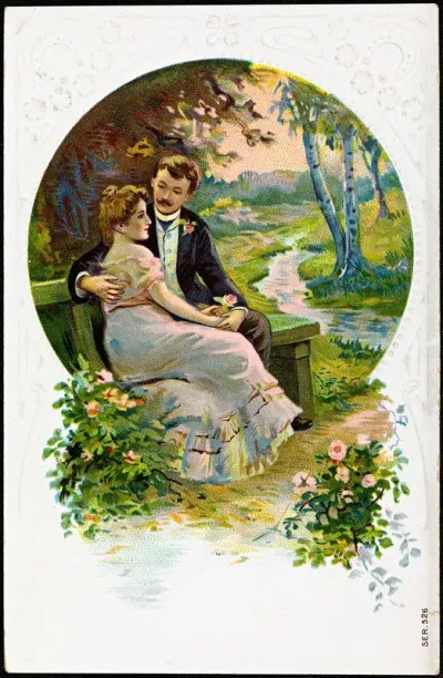 Romantic Couple On Bench