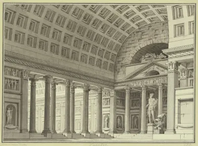 Romischer Tempel Mit Einer Apollostatue