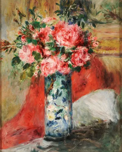 Roses And Peonies In A Vase