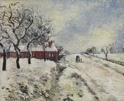 Route Enneigee Avec Maison Environs Deragny