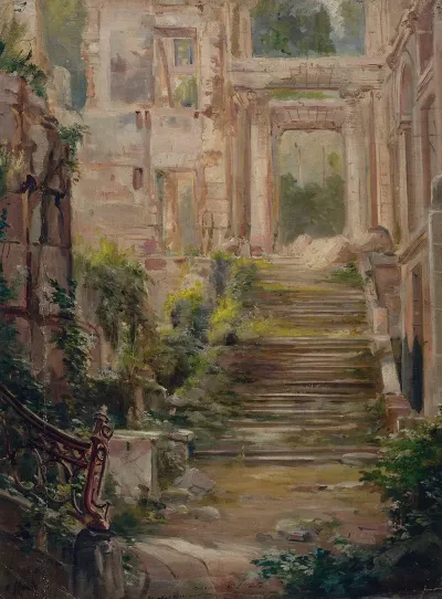 Ruines Du Chateau De Saint Cloud Lescalier Dhonneur