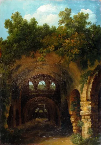 Ruins Of A Roman Bath Or Reservoir