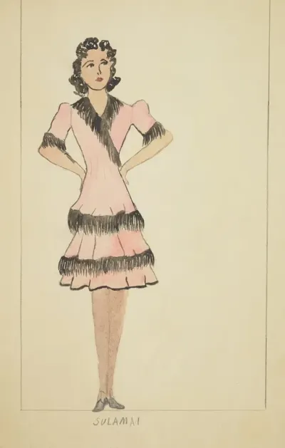 Run Little Chillun Sulami Pink Dress With Black Fringes