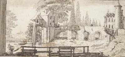 Rustic Scene With Mill And Pond