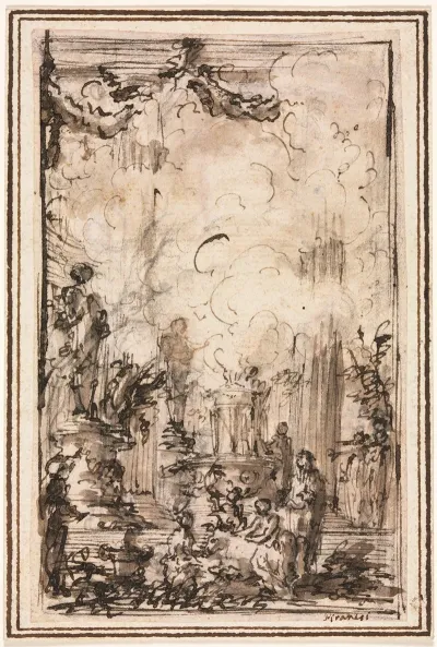 Sacrificial Offering In A Temple