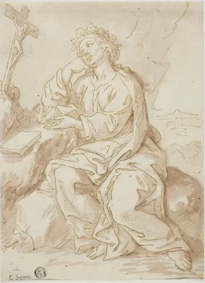 Saint Dorothy Praying In Desert