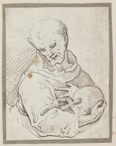 Saint Francis Of Assisi With Cross And Skull