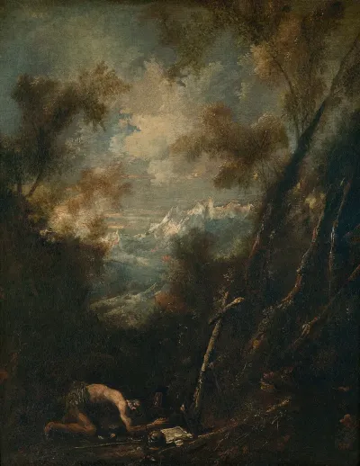 Saint Jerome In A Landscape