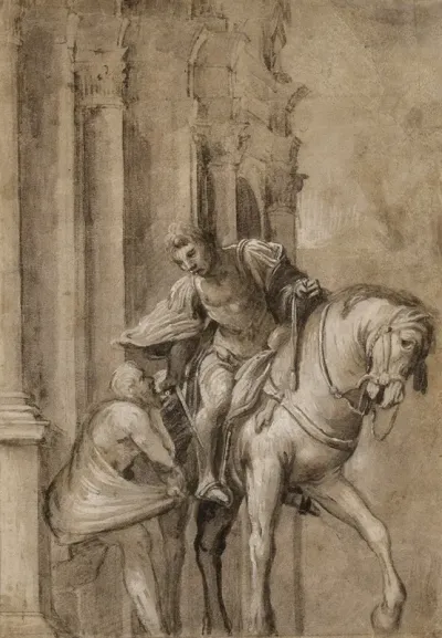 Saint Martin Dividing His Cloak With A Beggar
