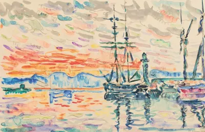 Saint Tropez Le Port Au Coucher Du Soleil