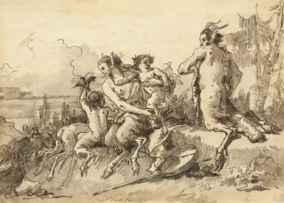 Satyr Family In A Wild Landscape