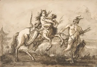 Satyr Leading A Centauress Who Holds A Satyr Child