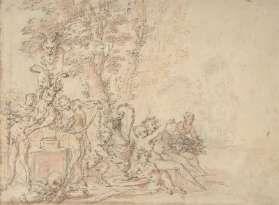 Satyrs Preparing For A Festival