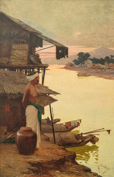 Scene Au Bord De Leau Scene At The Waters Edge
