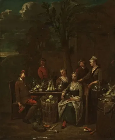 Scene By A Stand With Vegetables