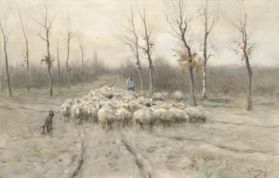 Schapenkudde Op De Heide Bij Laren