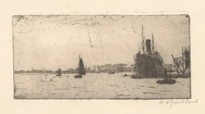 Schepen Op De Maas In Rotterdam