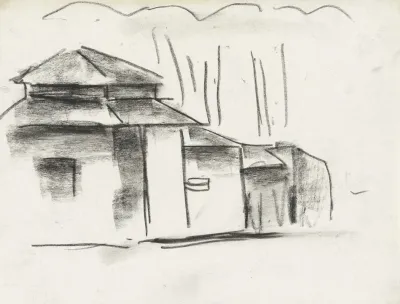 Schetsblad Met Huis
