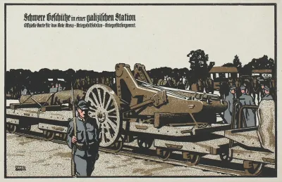 Schwere Geschutze In Einer Galizischen Station