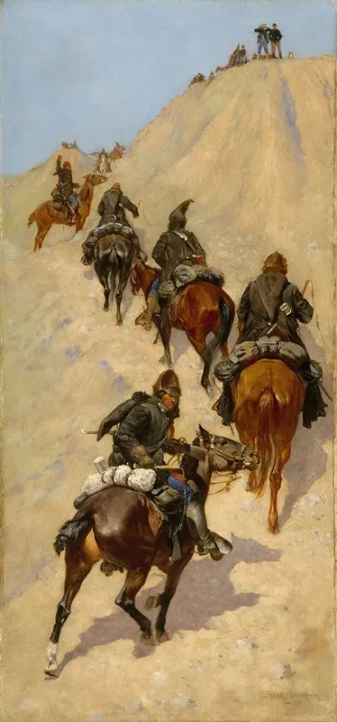 Scouts Climbing A Mountain