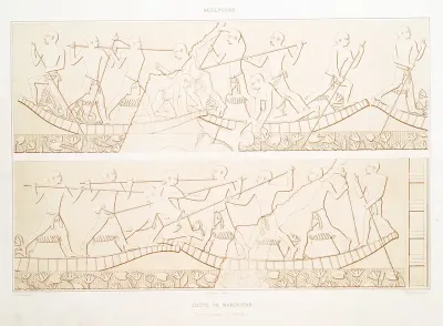 Sculpture Joute De Mariniers Koum El Ahmar Vie Dynastie