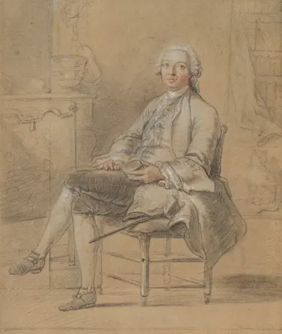 Seated Man Holding A Snuff Box