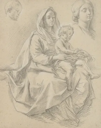 Seated Woman With A Child On Her Lap Study For A Mystic Marriage Of St Catherine Of Alexandria 2
