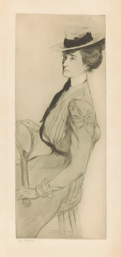 Seated Woman With A Tennis Racket