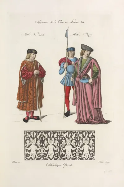 Seigneurs De La Cour De Louis Xii Ms No 4804 Ms No 6877 Design Of Four Monsters With Vegetal Shapes