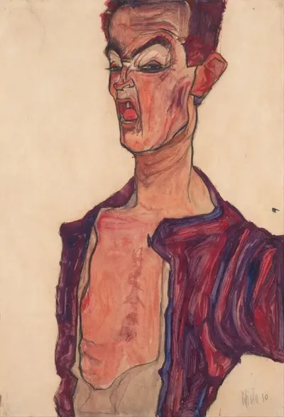 Self Portrait Grimacing