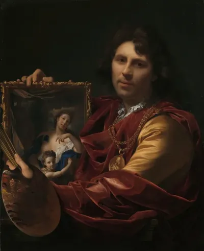 Self Portrait With The Portrait Of His Wife Margaretha Van Rees And Their Daughter Maria