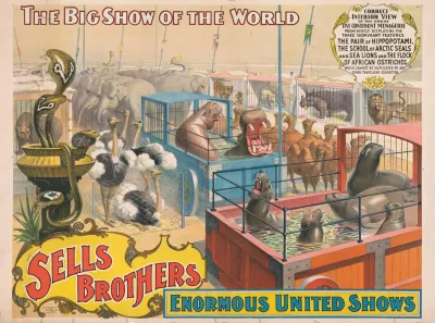 Sells Brothers Enormous United Shows Correct Interior View Of The Great Five Continent Menagerie