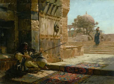 Sentinel At The Entrance To The Temple Mount Jerusalem