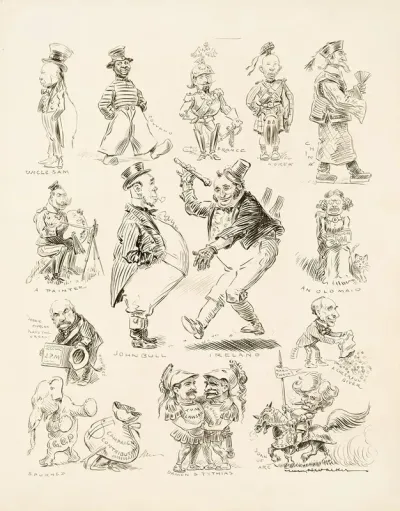 Several Portraits Of American And World Leader Figures