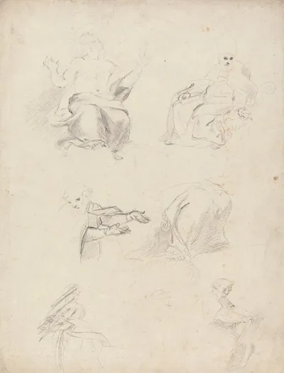 Sheet Of Figure Studies From Raphaels Disputation 2