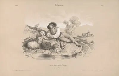 Shepherd With Girl At A Pond