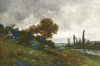 Shepherdess On The Banks Of The River