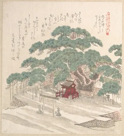 Shrine Under A Big Pine Tree