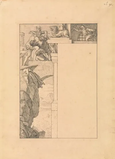 Siegfried Battles With The Gatekeeper As Alberich Approaches