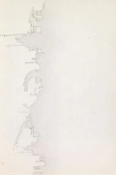 Silhouetten Van Een Reeks Bouwwerken